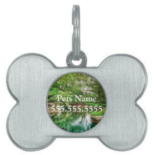 Placa Para Mascotas Reflexiones verdes de primavera