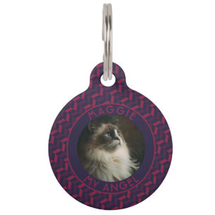 Placa Para Mascotas Regalo abstracto chevron de apreciación de mascota