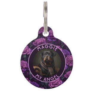 Placa Para Mascotas Regalo clásico para amantes de gatos, flores de cl