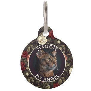 Placa Para Mascotas Regalo Clásico Para Dueño De Mascota Motivo De Ros