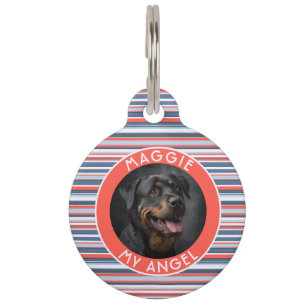 Placa Para Mascotas Regalo de Amante de Gato Adorable Patrón de Rayas
