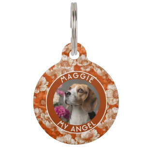 Placa Para Mascotas Regalo de anémona impresa de cachorro colorido