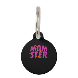 Placa Para Mascotas Regalo de araña   MOMSTER Spider Net Y Bat Hallowe