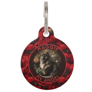 Placa Para Mascotas Regalo de dueña de gatito colorido Anémona Flor