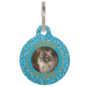 Placa Para Mascotas Regalo de gato atrevido Memphis Print