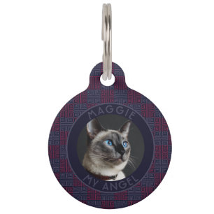 Placa Para Mascotas Regalo de gato personalizado con estampado tribal