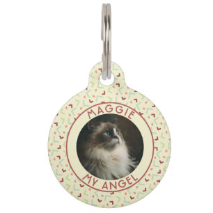 Placa Para Mascotas Regalo de gato personalizado elegante Memphis Patt