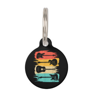 Placa Para Mascotas Regalo De Guitarra Vintage Para Hombres Banda De M