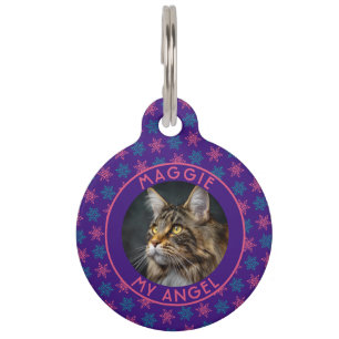 Placa Para Mascotas Regalo de mamá gato lindo impresión de Navidad