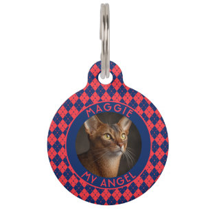 Placa Para Mascotas Regalo de mascota personalizado elegante con patró