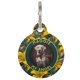 Placa Para Mascotas Regalo de moda para mamá de pelaje con lirios flor