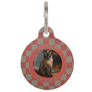 Placa Para Mascotas Regalo de moda para mamá gato con patrón étnico pe