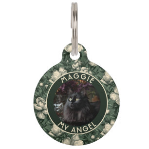 Placa Para Mascotas Regalo de Papá Gato Bonito Gerdenias Floral