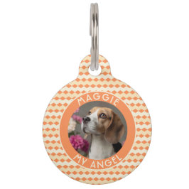 Placa Para Mascotas Regalo de Papá Gato de Moda con Estampado de Chevr