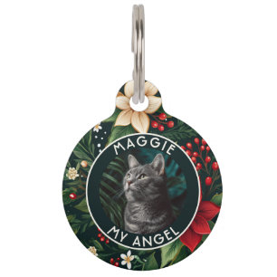 Placa Para Mascotas Regalo de Papá Gato de Moda Impresión de Navidad