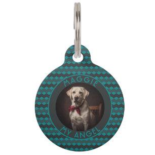Placa Para Mascotas Regalo de papá gato elegante con estampado Chevron