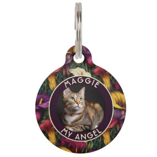 Placa Para Mascotas Regalo de papá perro audaz Lirios Calla Flor