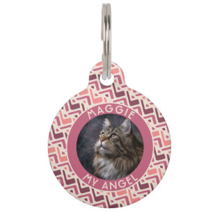 Placa Para Mascotas Regalo de papá perro colorido Chevron Geometry