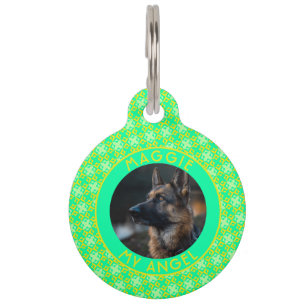 Placa Para Mascotas Regalo de perro de moda patrón étnico