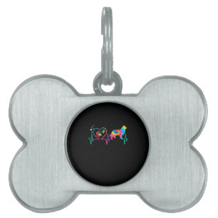 Placa Para Mascotas regalo de perro Newfoundland newfie latido tie dye