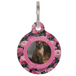 Placa Para Mascotas Regalo de Ranunculus Impreso para Amante de Perro