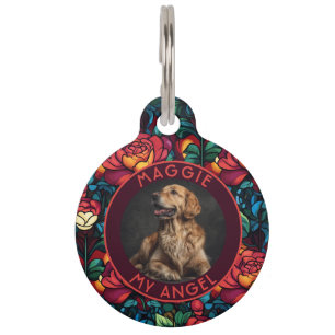Placa Para Mascotas Regalo de rosa para padre de pelaje hermoso