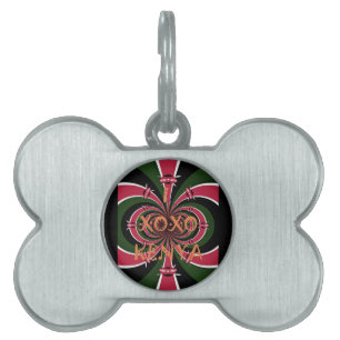 Placa Para Mascotas Regalo de viaje keniano - Diseño de abrazos y beso