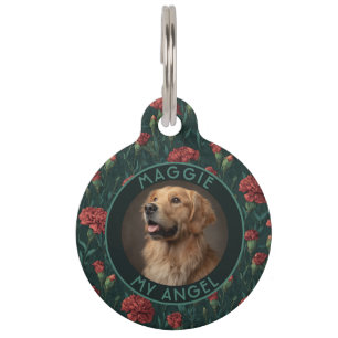 Placa Para Mascotas Regalo elegante para mamá de gato claveles