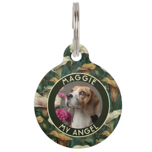 Placa Para Mascotas Regalo Floral de Lirios de Calla Personalizados pa
