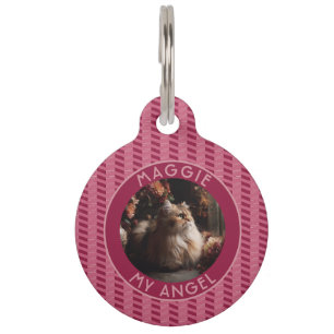 Placa Para Mascotas Regalo para dueño de gato colorido con geometría d