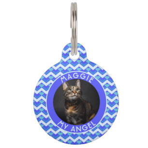 Placa Para Mascotas Regalo personalizado para dueño de gatito Chevron