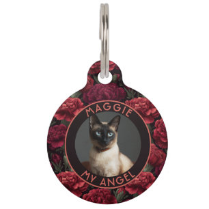 Placa Para Mascotas Regalo personalizado para papá de gato de claveles