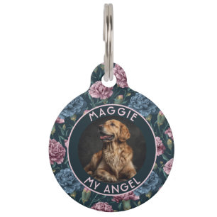 Placa Para Mascotas Regalo personalizado para papá de gato flores de c