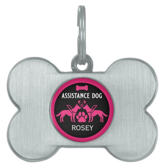 Placa Para Mascotas Regalos de perros de asistencia (Frente)