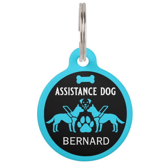 Placa Para Mascotas Regalos de perros de asistencia (Anverso)