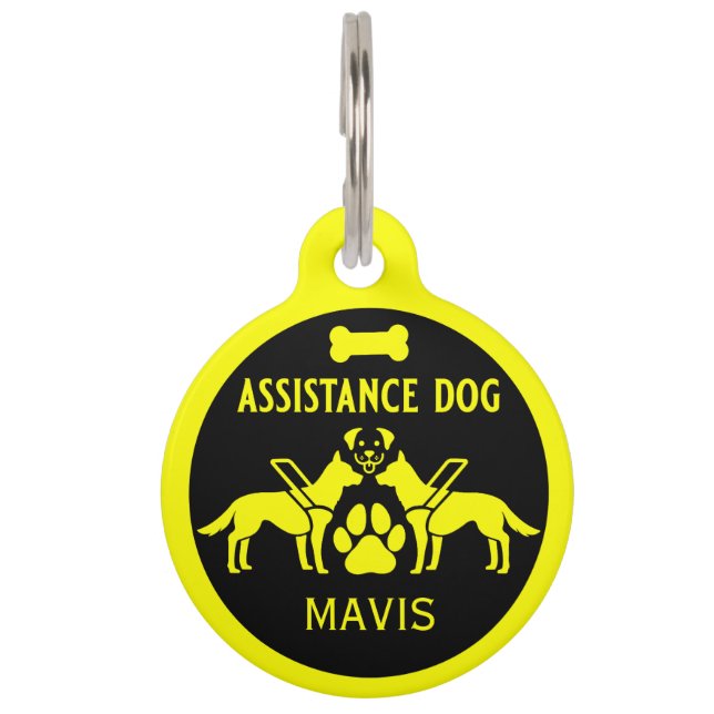Placa Para Mascotas Regalos de perros de asistencia (Anverso)