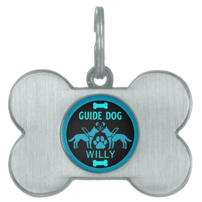 Placa Para Mascotas Regalos de perros guía (Frente)