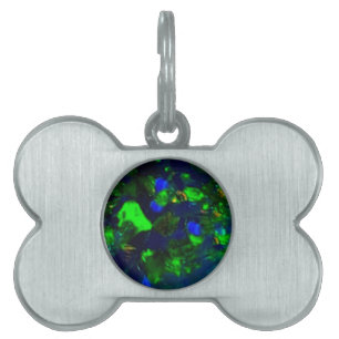 Placa Para Mascotas Regalos del ópalo Verde-Negros ardientes por