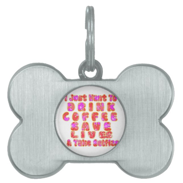 Placa Para Mascotas Regalos divertidos para los amantes del café (Frente)