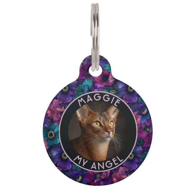 Placa Para Mascotas Regalos Únicos de Perro Anémonas (Anverso)