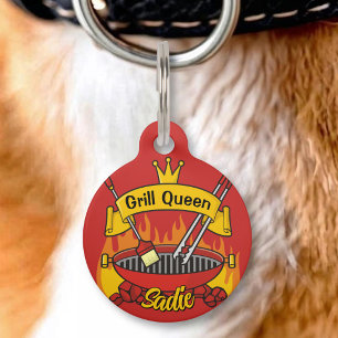 Placa Para Mascotas Reina de la parrilla