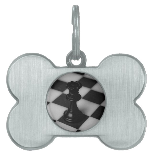 Placa Para Mascotas Reina del ajedrez (Frente)