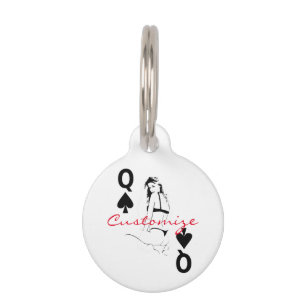 Placa Para Mascotas Reina del chica Thunder_Cove del bikini de las