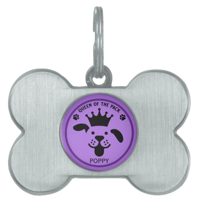 Placa Para Mascotas Reina Del Perro De Empaque (Frente)