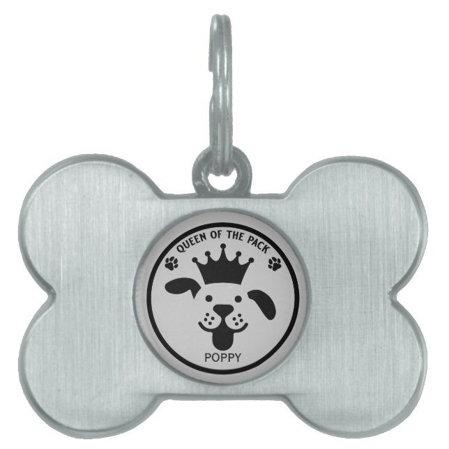 Placa Para Mascotas Reina Del Perro De Empaque (Frente)
