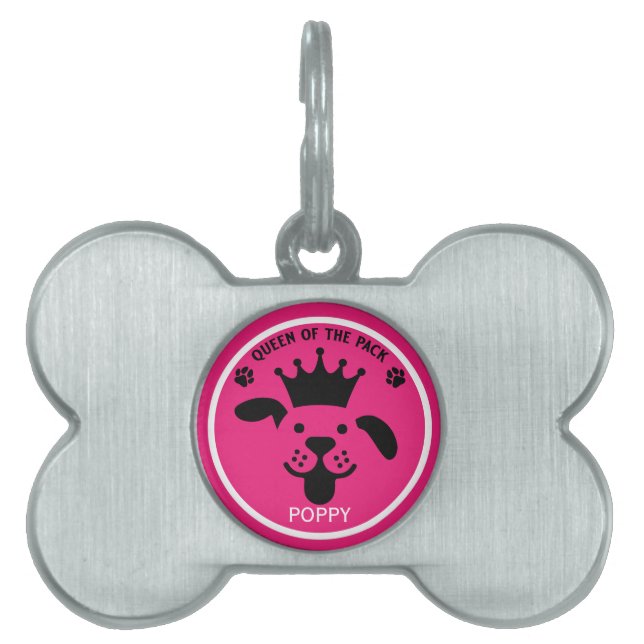 Placa Para Mascotas Reina Del Perro De Empaque (Frente)