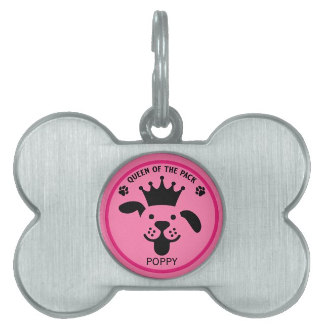 Placa Para Mascotas Reina Del Perro De Empaque (Frente)