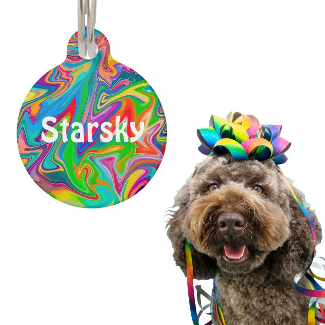 Placa Para Mascotas Remolino de Arcoíris  (Subido por el creador)