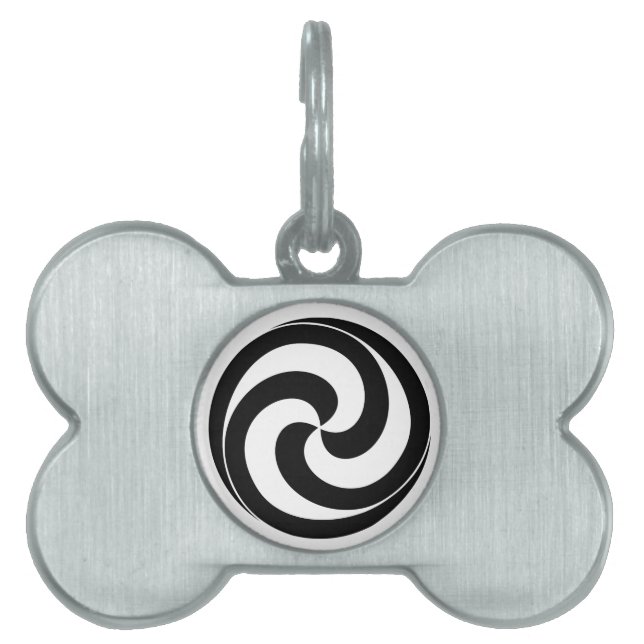 Placa Para Mascotas Remolinos en forma de bola (Frente)