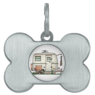 Placa Para Mascotas Remolque de cristal del viaje del campista del